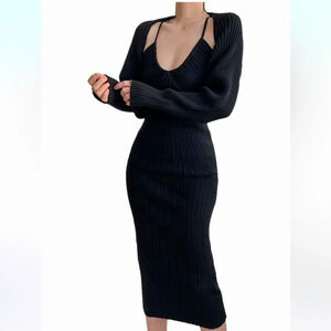 NWT 💕 Ribbed Knit Tank Dress Set